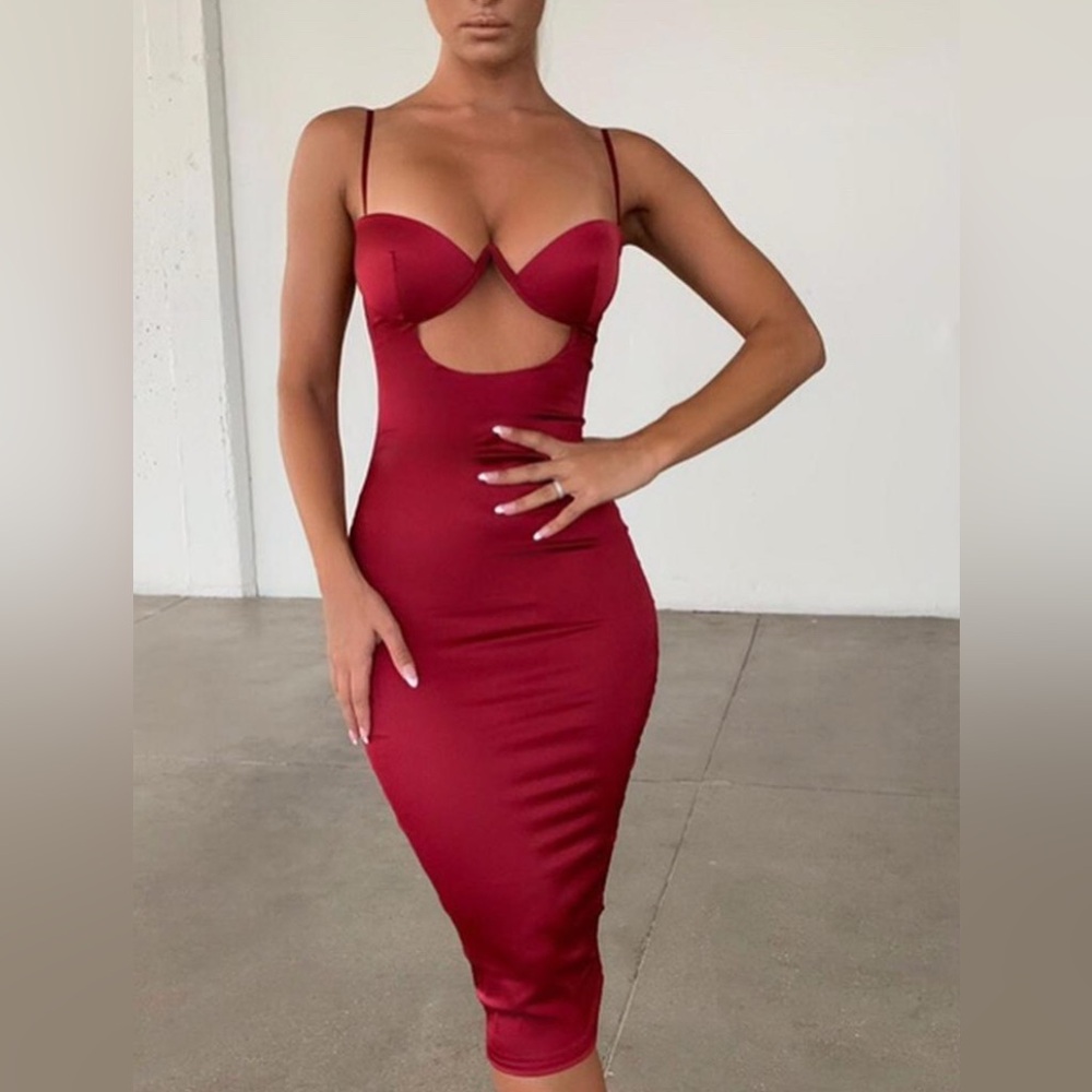 Oh Polly Red Midi Dress